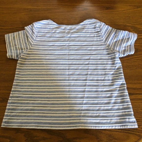 Blue & White Stripped Short Sleeve Top - Picture 5 of 5